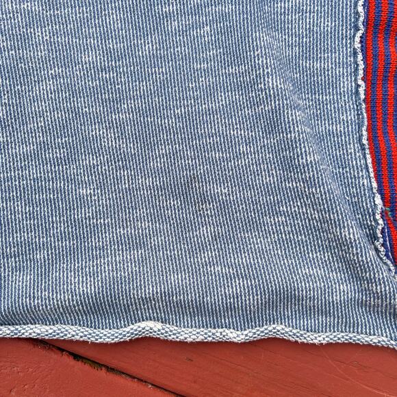 Free People Blue Aztec Boho Triangle Patchwork Crop Fit Slouchy Sweater Preppy S - Picture 9 of 10